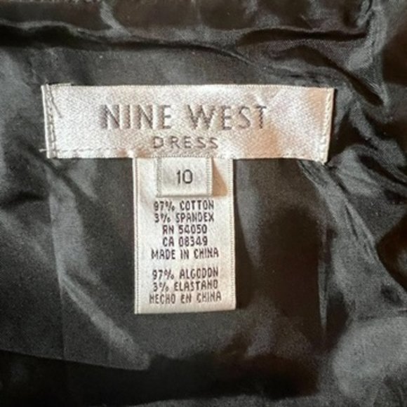 Nine West Black and White Strapless Fit and Flare Print Dress, Size 10 - Picture 7 of 9